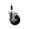 Service Caster 4'' SS Soft Rubber Swivel 7/8'' Expanding Stem Caster with Brake SCC-SSEX20S414-SRS-TLB-78 - alternate 1